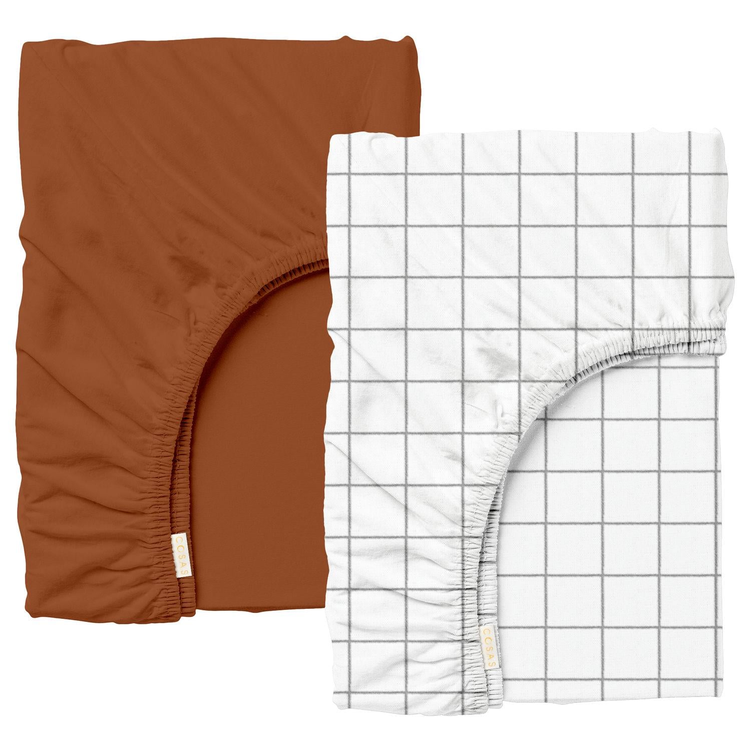 Простынь на резинке Cosas TERRACOTTA CHECK ранфорс 160х200х20 см 2 шт. (4822052449547)