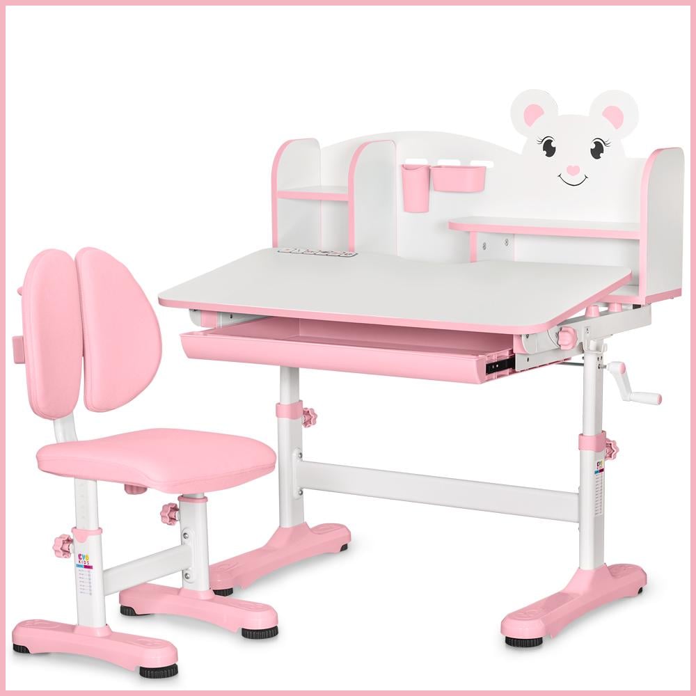 Парта детская школьная Mealux BD-29 Panda XL со стулом Pink (BD-29 PN) - фото 3