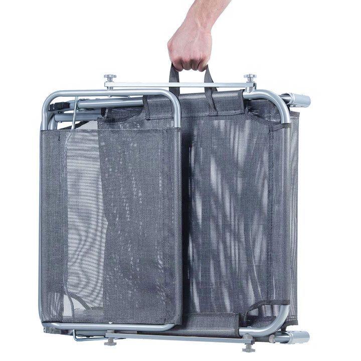 Лежак с крышей и матрасом регулируемый Серый (ZRL007) - фото 6