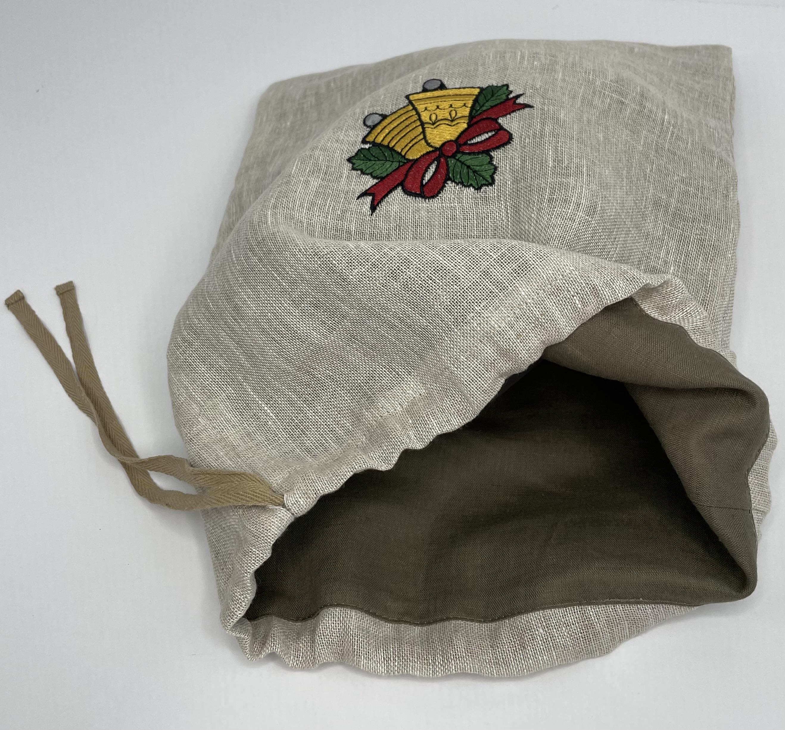 Мешочек для хлеба с вышивкой Рождественские колокольчики 30х40 см (30070851)