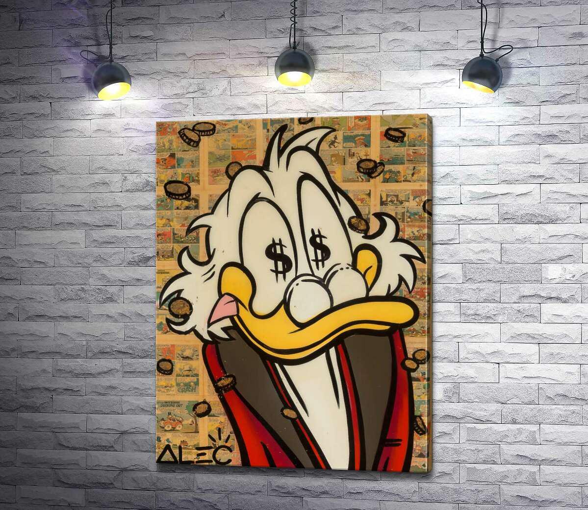 Картина ArtPoster Щастя Скруджа (Happy Scrooge) - Алек Монополі (Alec Monopoly) 37x50 см Модуль №1 (000346)