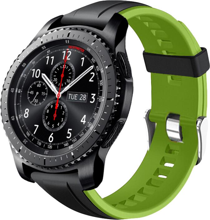 Ремешок Coholl для Samsung Gear S3 22 мм Black/Green (16260)