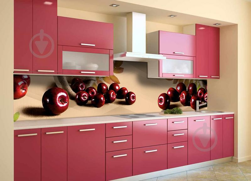 Скинали на кухню Zatarga «Спелые Яблоки» 600х2500 мм виниловая 3Д наклейка кухонный фартук самоклеящаяся Z180532