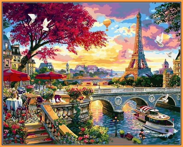 Картина за номерами Babylon Квітучий Париж 40x50 см (NB1359R)