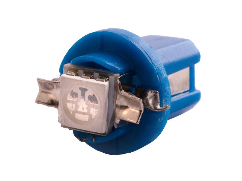 Автолампа светодиодная T5 W1,2W B8,5d 12 В SMD5050-1led Синий (257)