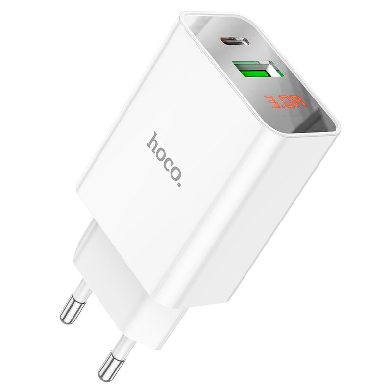 Зарядний пристрій для телефонів Hoco C100A PD20W+QC3.0 White (20656)