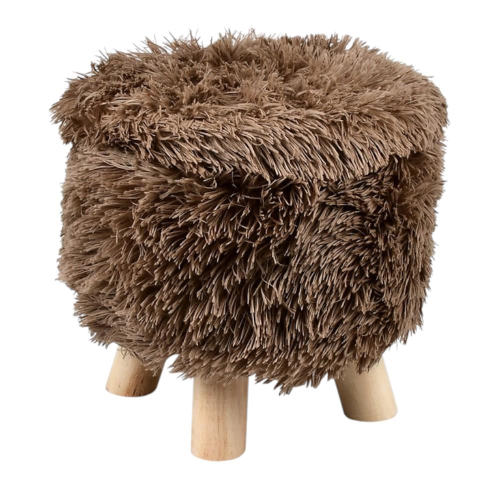 Пуф з місцем для зберігання речей Fluffy зі штучним хутром 28х30 см Коричневий (R33440-2)