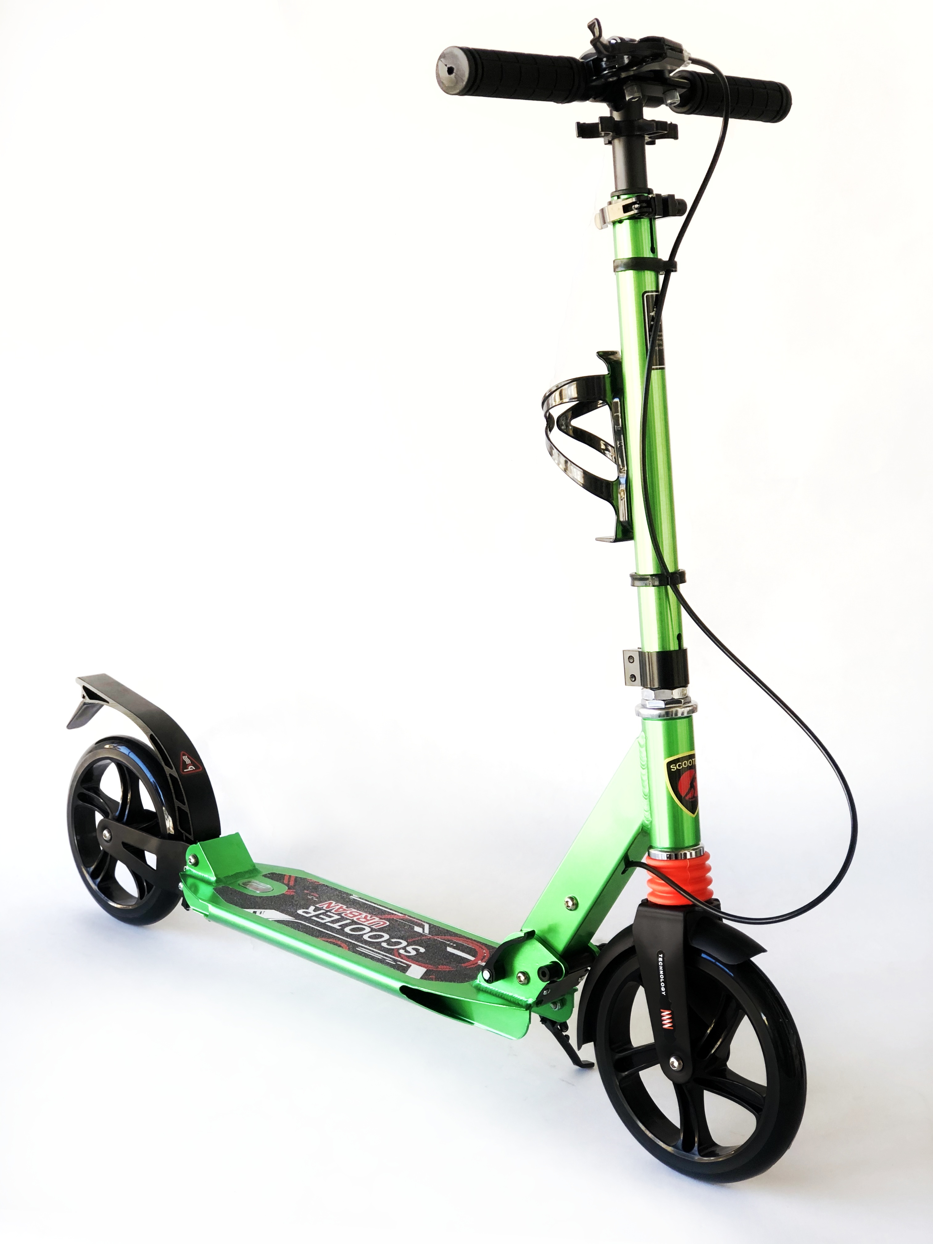 Самокат Scooter 116-D2 с клипсой и подстаканником Салатовый (116-D2-green)