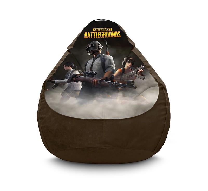 Крісло мішок iPuff PUBG Team Флок XXL 90х125 см Коричневий