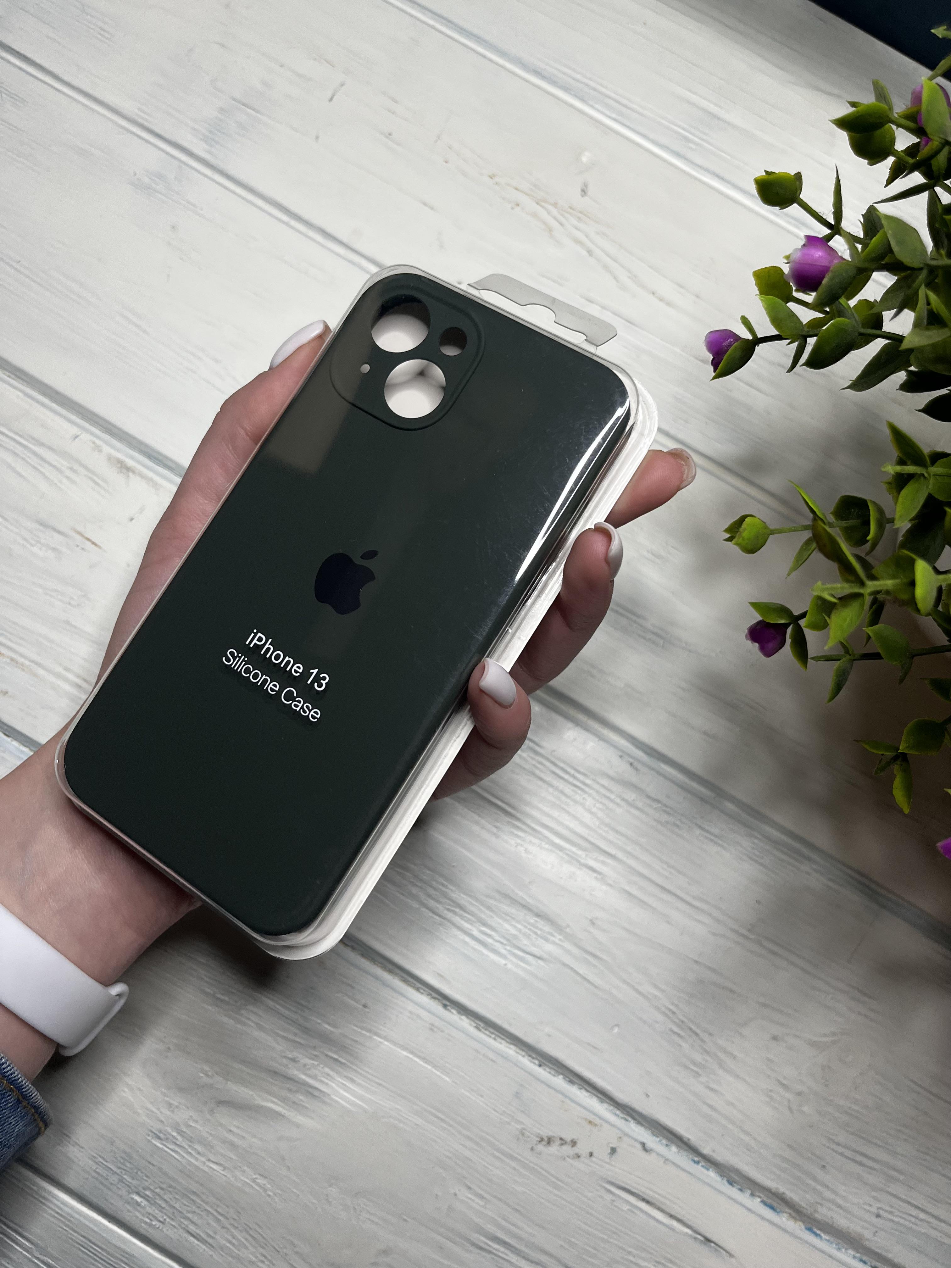 Чехол накладка на iPhone (Айфон) 13 закрытый низ и закрытая камера silicone case full camera Apple