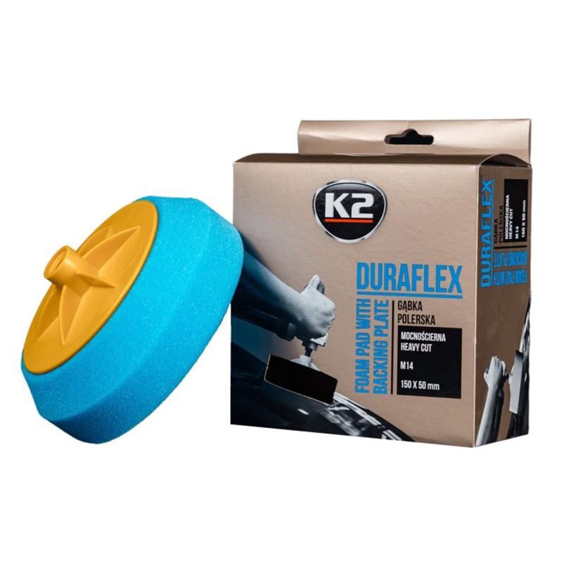 Губка полировальная K2 Duraflex жесткая для лакокрасочных покрытий 150х50 мм Голубой (L641)