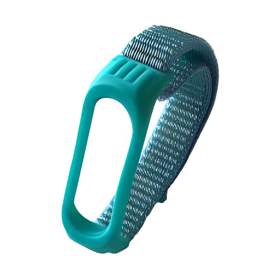 Ремешок для фитнес браслета Mi Band 3 4 Nylon Silicone Blue/Mint