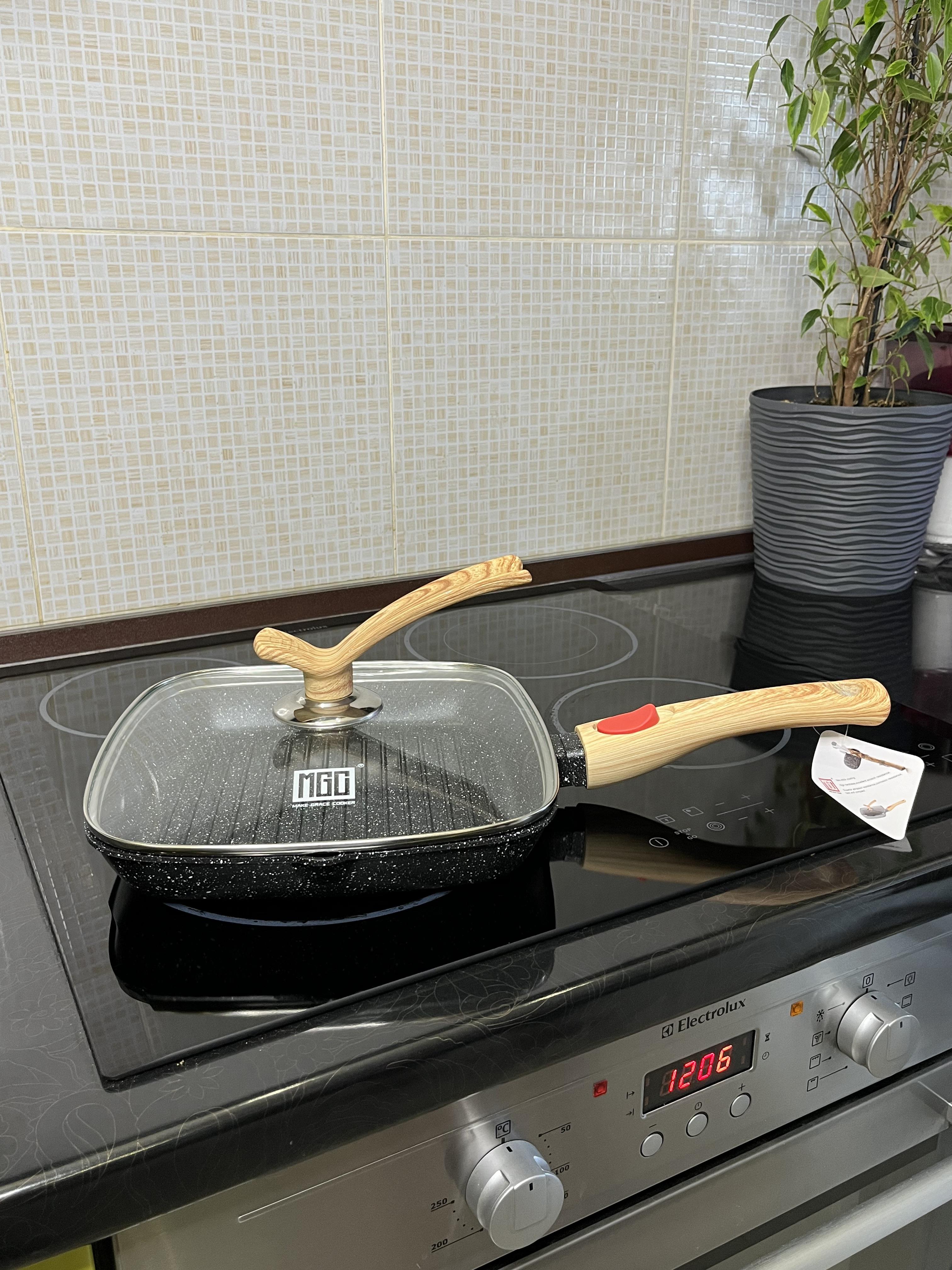 Сковорода-гриль MGC з знімною ручкою 24 см Чорний (260782) - фото 7