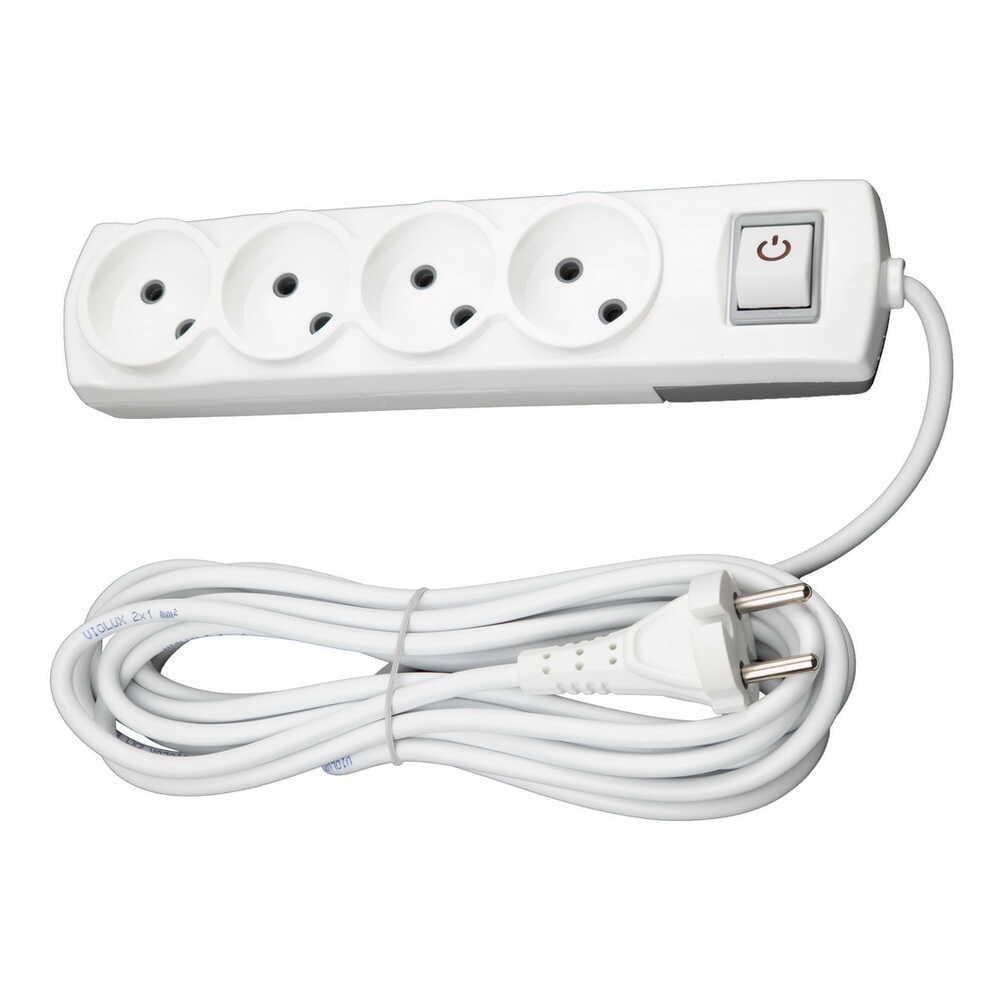 Подовжувач чотиримісний Violux 2х1 мм2 без заземлення з вимикачем 3 м (920361)