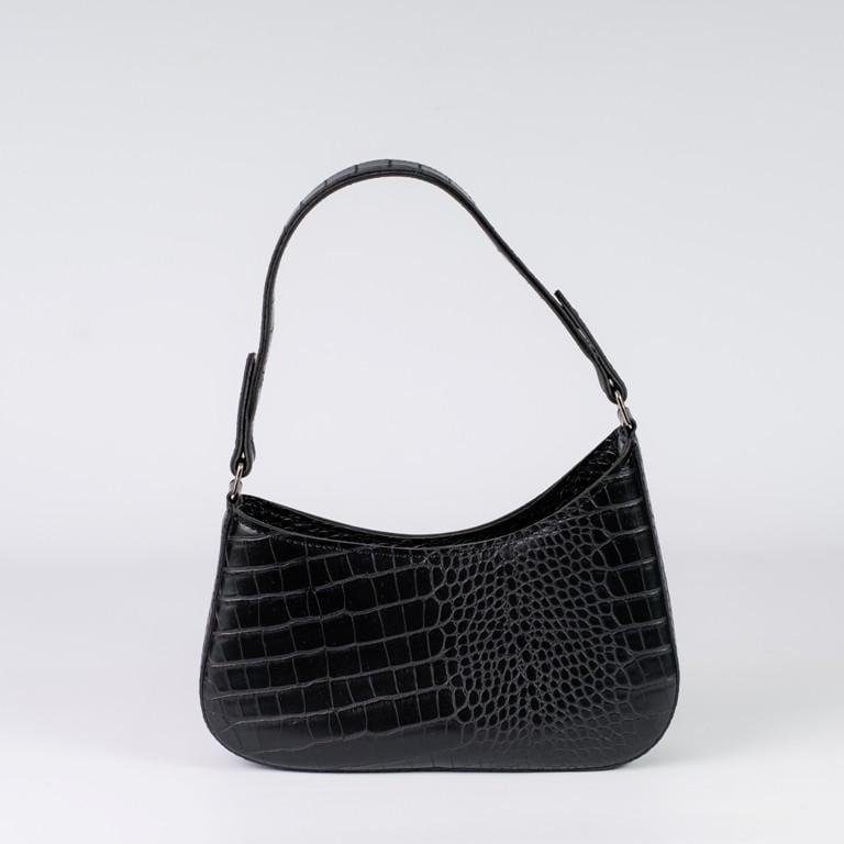 Сумка женская багет XENIA № 23-22 Черный крокодил - фото 1 Сумка женская багет XENIA № 23-22 Черный крокодил - фото 1