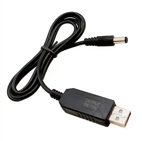 Кабель для питания роутера USB DC 5,5x2,1 мм с 5-12 В 1 м Black (2887)