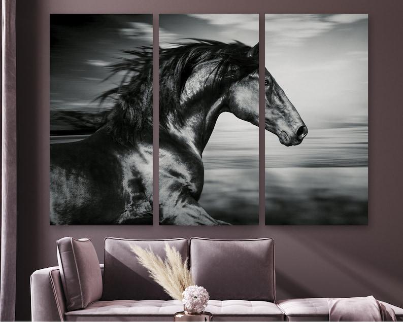 Модульная картина KIL Art Свободная лошадь на холсте из трех частей 156x100 см (M3_XL_232)