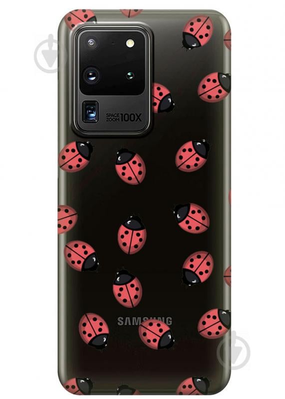 Прозрачный силиконовый чехол iSwag для Samsung Galaxy S20 Ultra Божьи коровки (M1164)