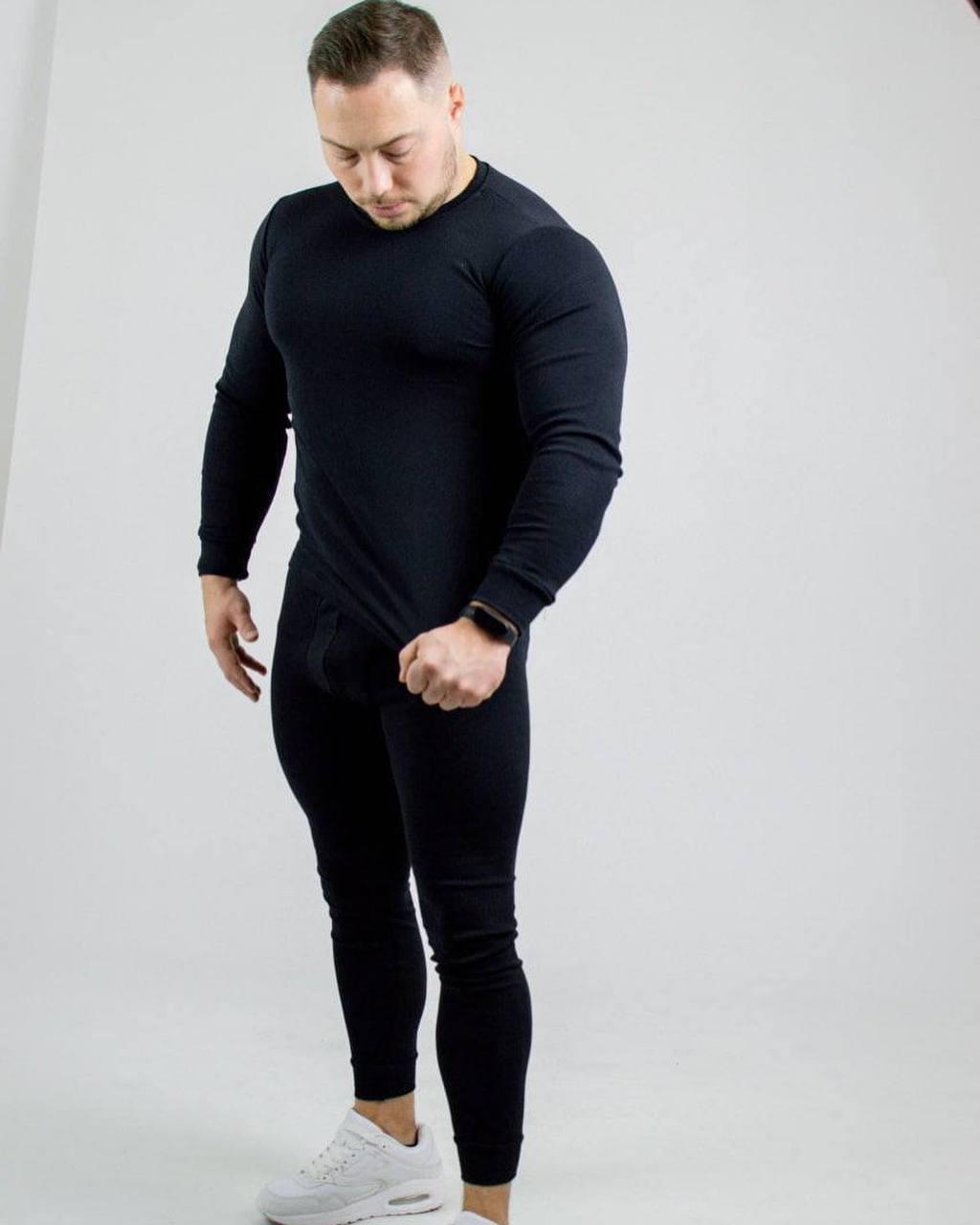 Термобелье Cotton мужская 3XL Черный (13484422)