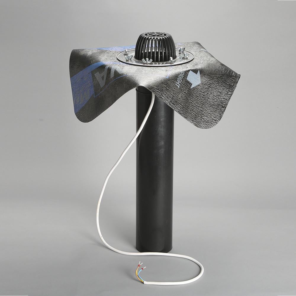 Воронка кровельная для плоских кровель с обогревом и фланцем ПВХ 110х600 мм (17828156)