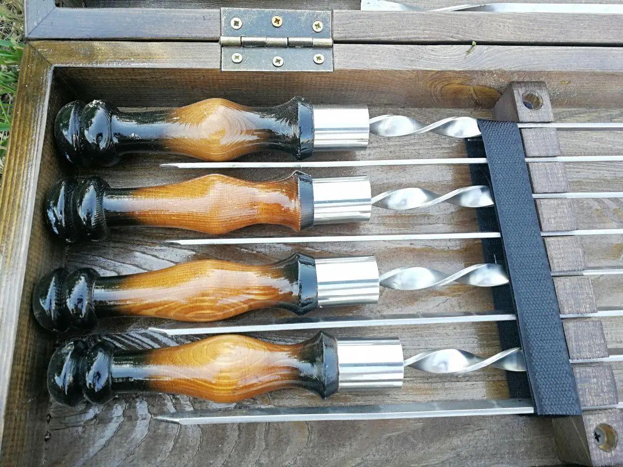 Набор шампуров Гриль-4 в кейсе (10647928) - фото 4 Набор шампуров Гриль-4 в кейсе (10647928) - фото 4