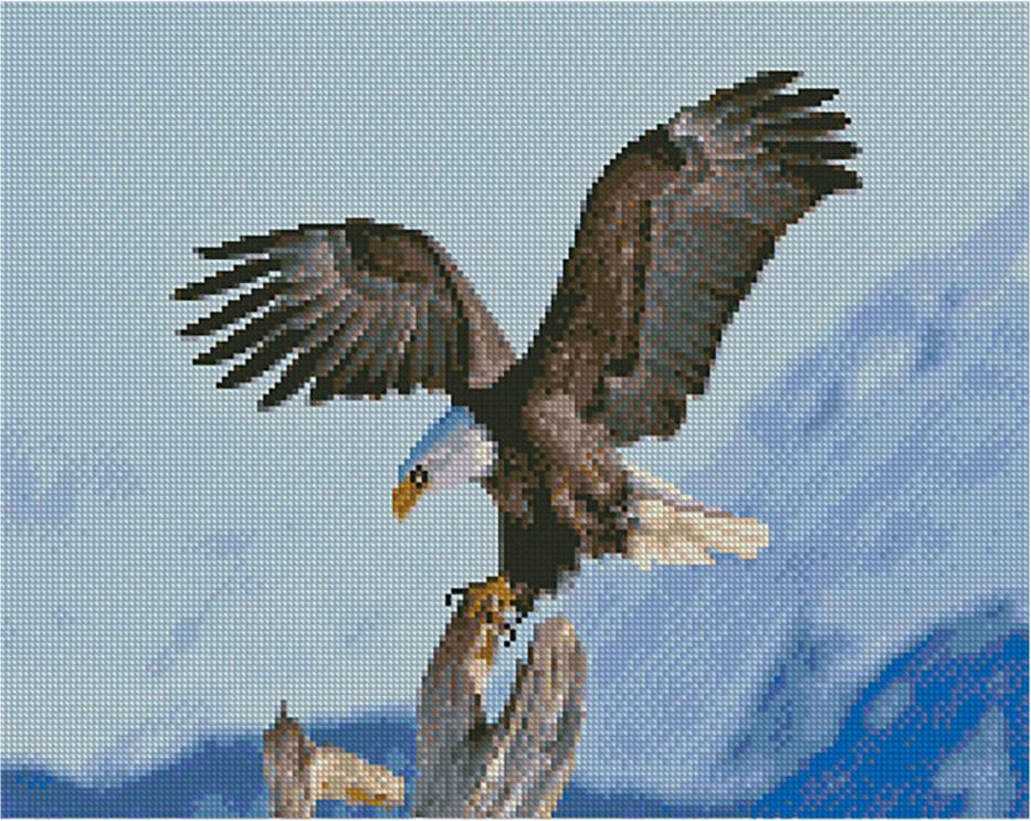 Алмазная картина Strateg Гірський орел 2 40х50 см (FA40779-mt)