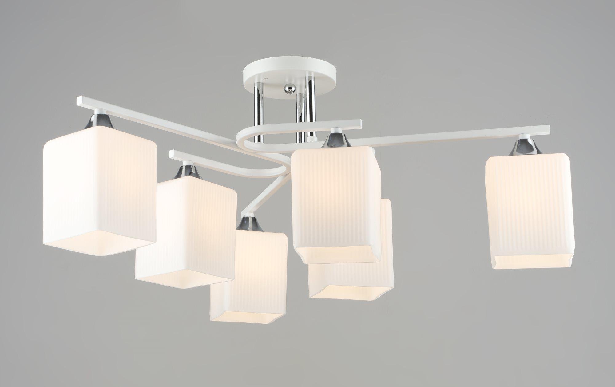 Люстра потолочная Sirius B N6193/6 WT+CH на 6 плафонов