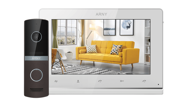 Комплект відеодомофона ARNY AVD-7130 IPS White/Brown (121956)