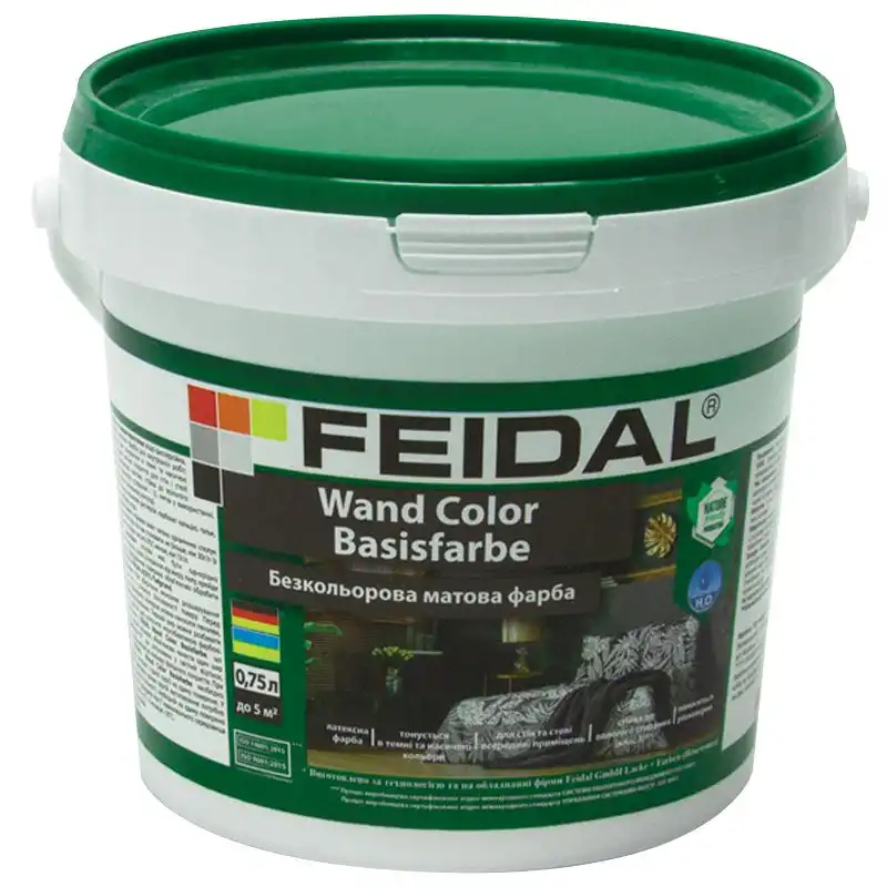 Фарба латексна Feidal Wand Color Basisfarbe для внутрішніх робіт матова база С 0,75 л Прозорий (1815017616)