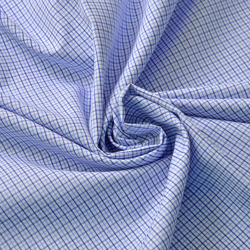 Ткань рубашечная клетка Сине-голубой (11249)