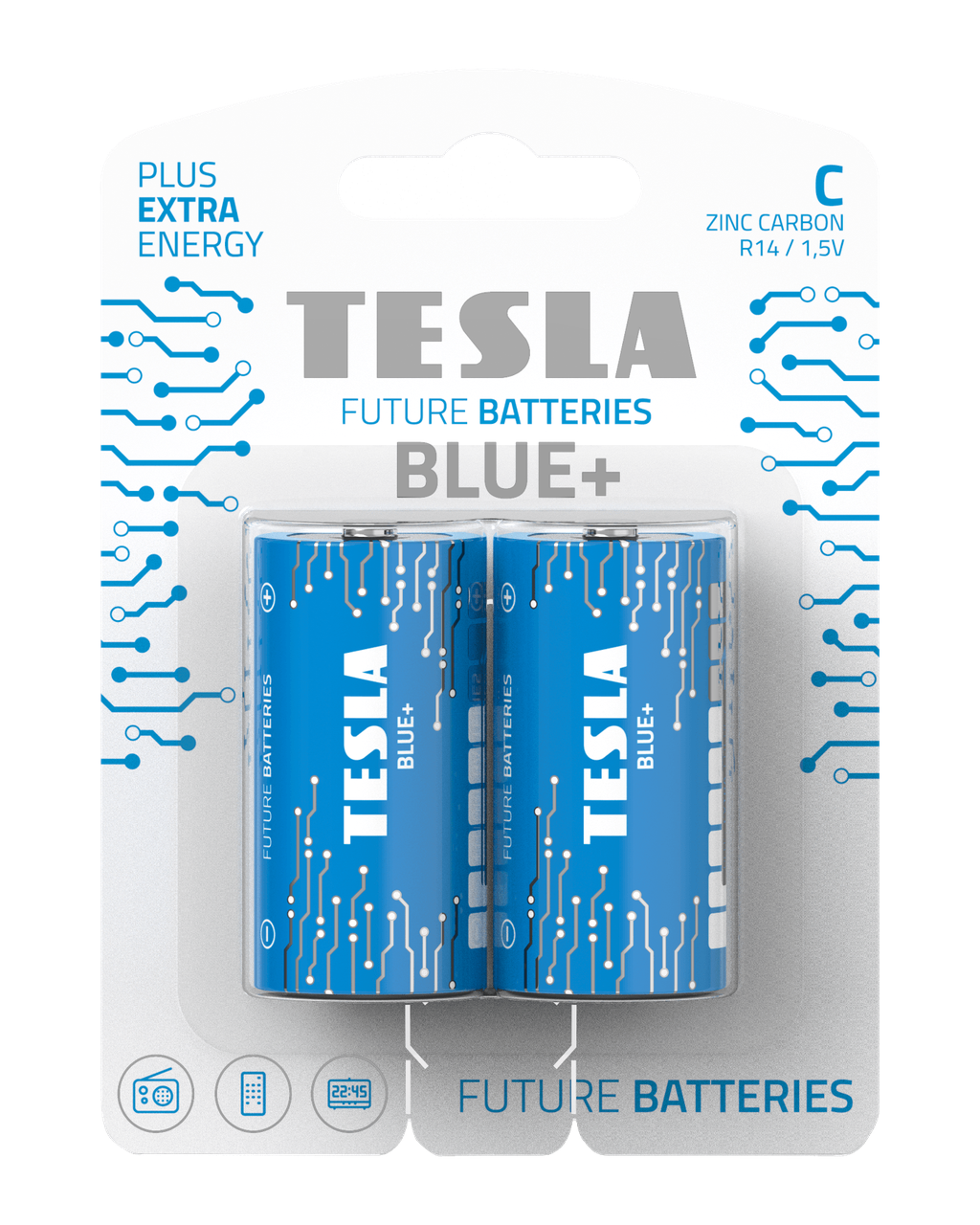 Батарейки TESLA С BLUE+ R14 1,5V BLISTER FOIL 2 шт. (1794005368)