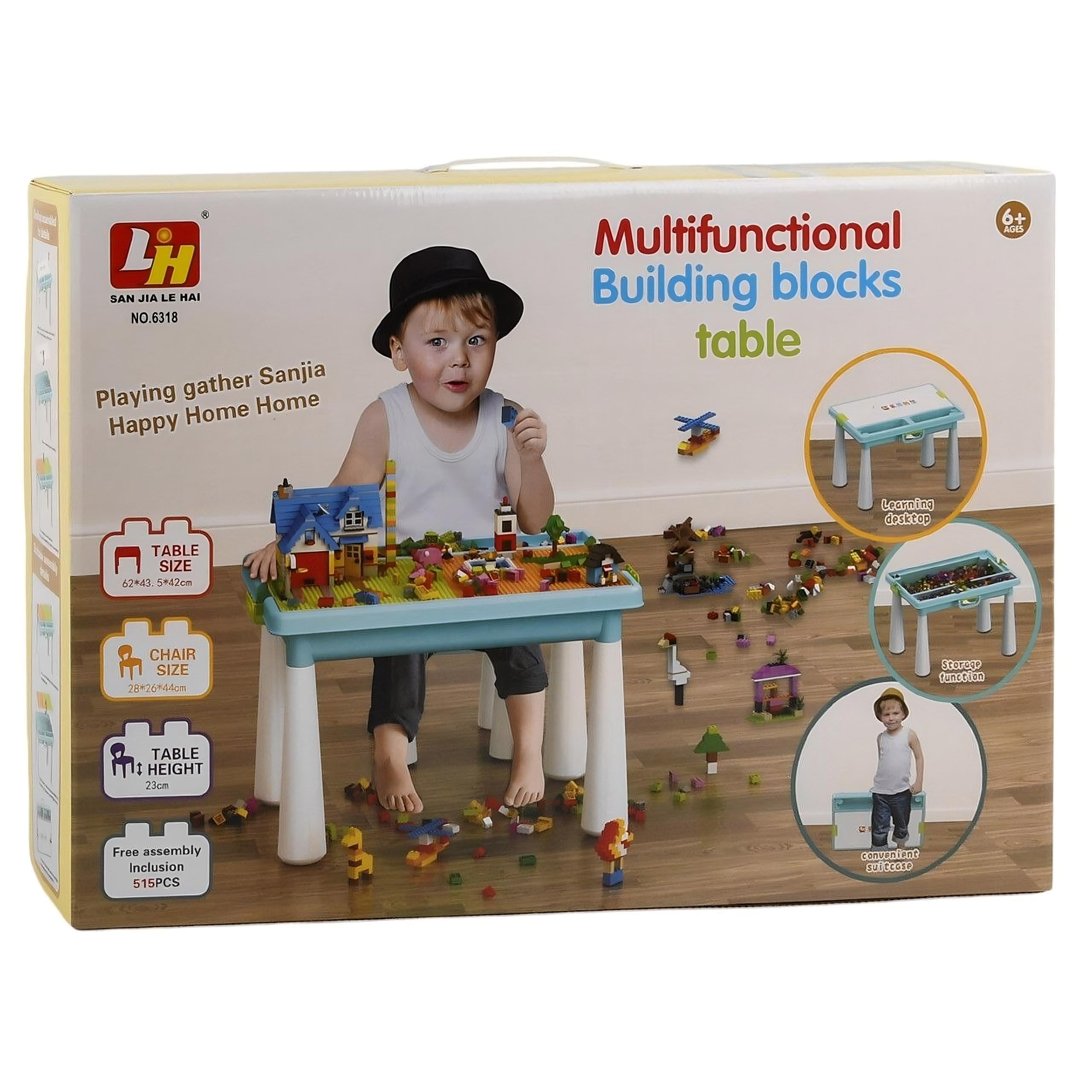 Столик игровой и обучающий столик для детей от 3 лет с конструктором 99 деталей (6319)