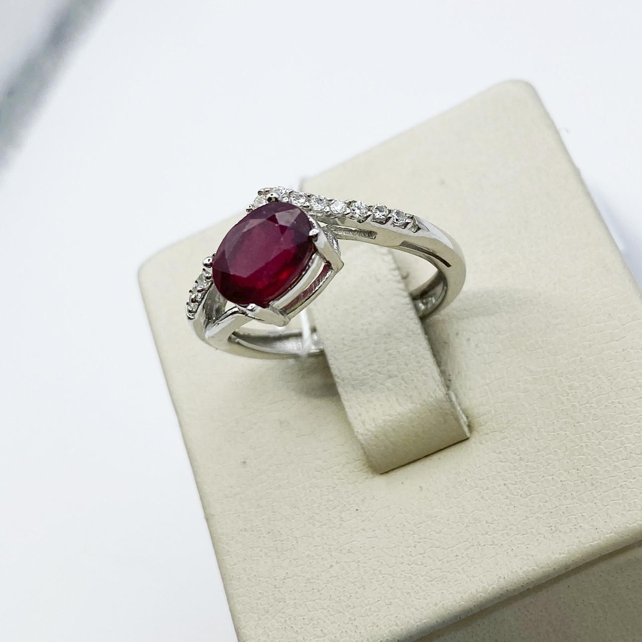 Кольцо серебряное с рубином р. 17 2,74 г (1959710958)