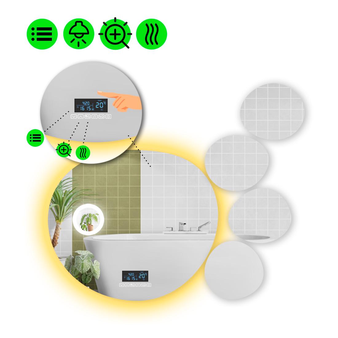 Зеркало с LED подсветкой Acqua 2 с Smart-блоком 120x120 см (8995042)