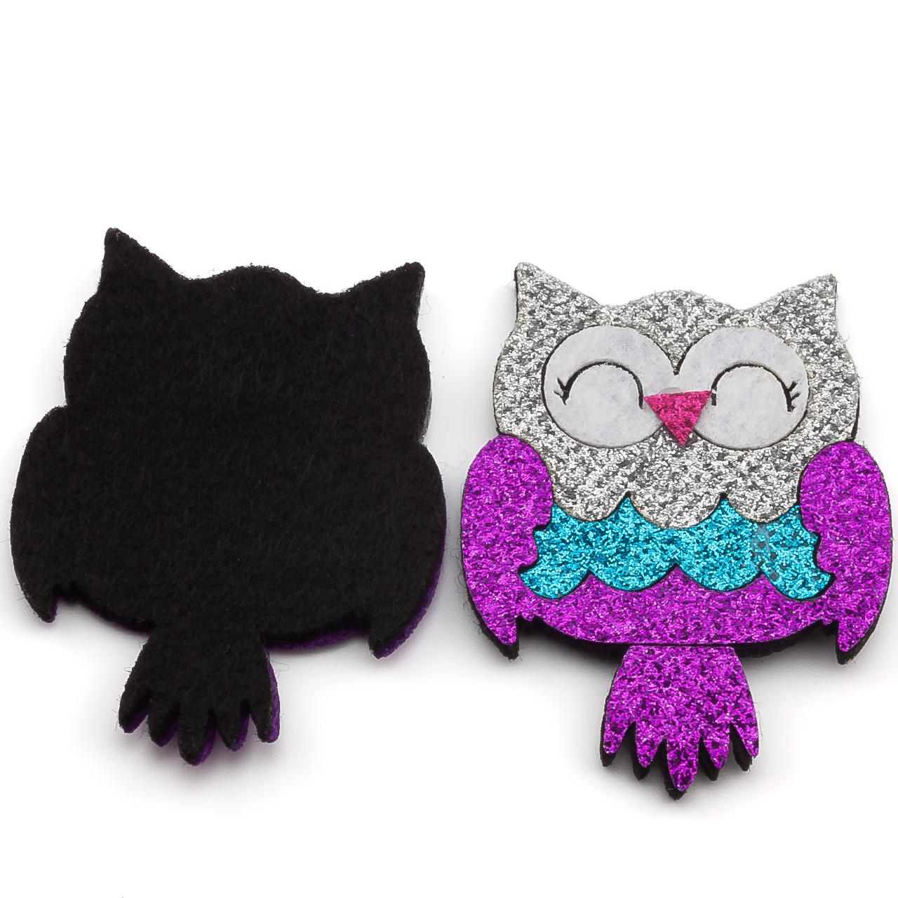 Аплікація пришивна Сова 4х5,4 см 2 шт. Фіолетовий (АН4054п16)