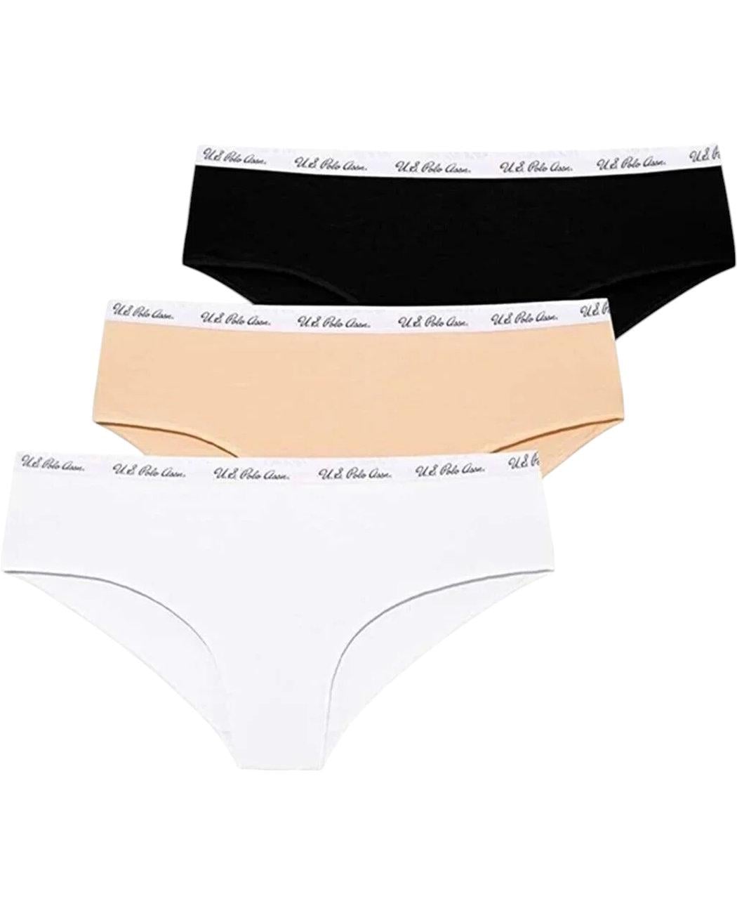 Набор трусиков-шорт женских высоких US Polo ASSN 66273BWS 3 шт. 2XL Разноцветный (8680557324594)