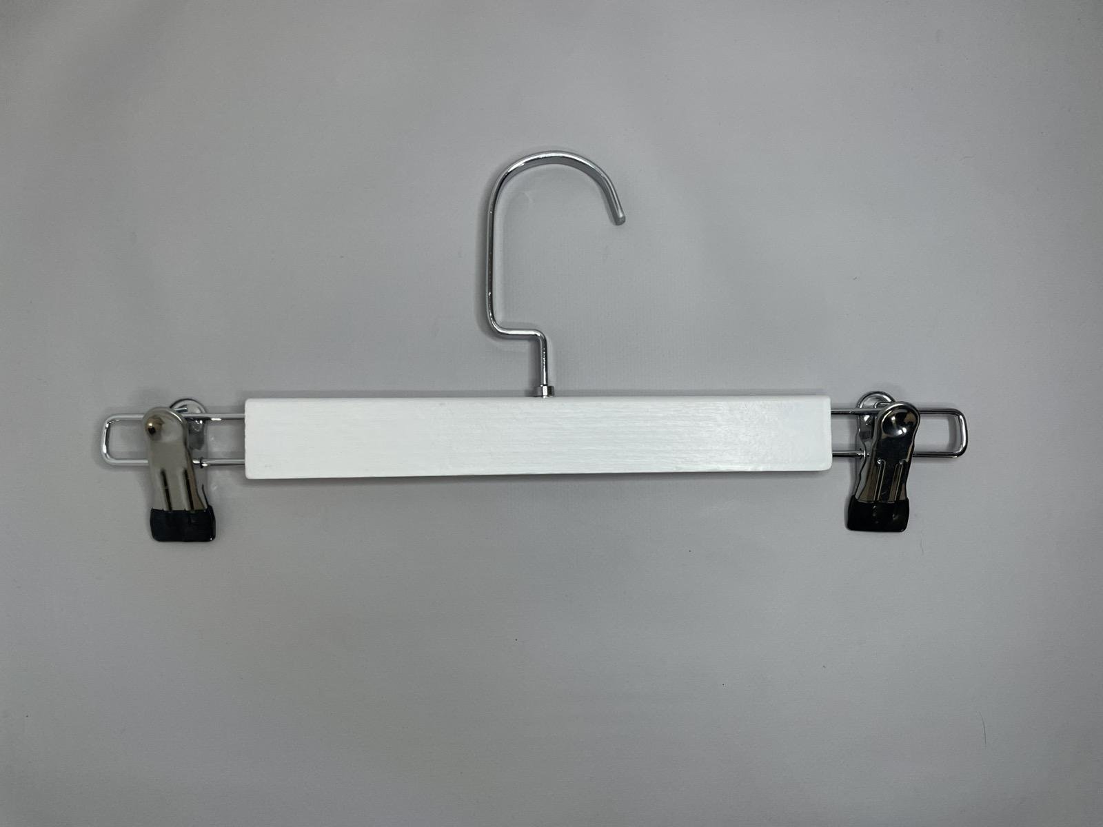 Вешалка плечики ИВА с прищепками для юбок и брюк с деревянной вставкой 33 см Белый Вешалка плечики ИВА с прищепками для юбок и брюк с деревянной вставкой 33 см Белый