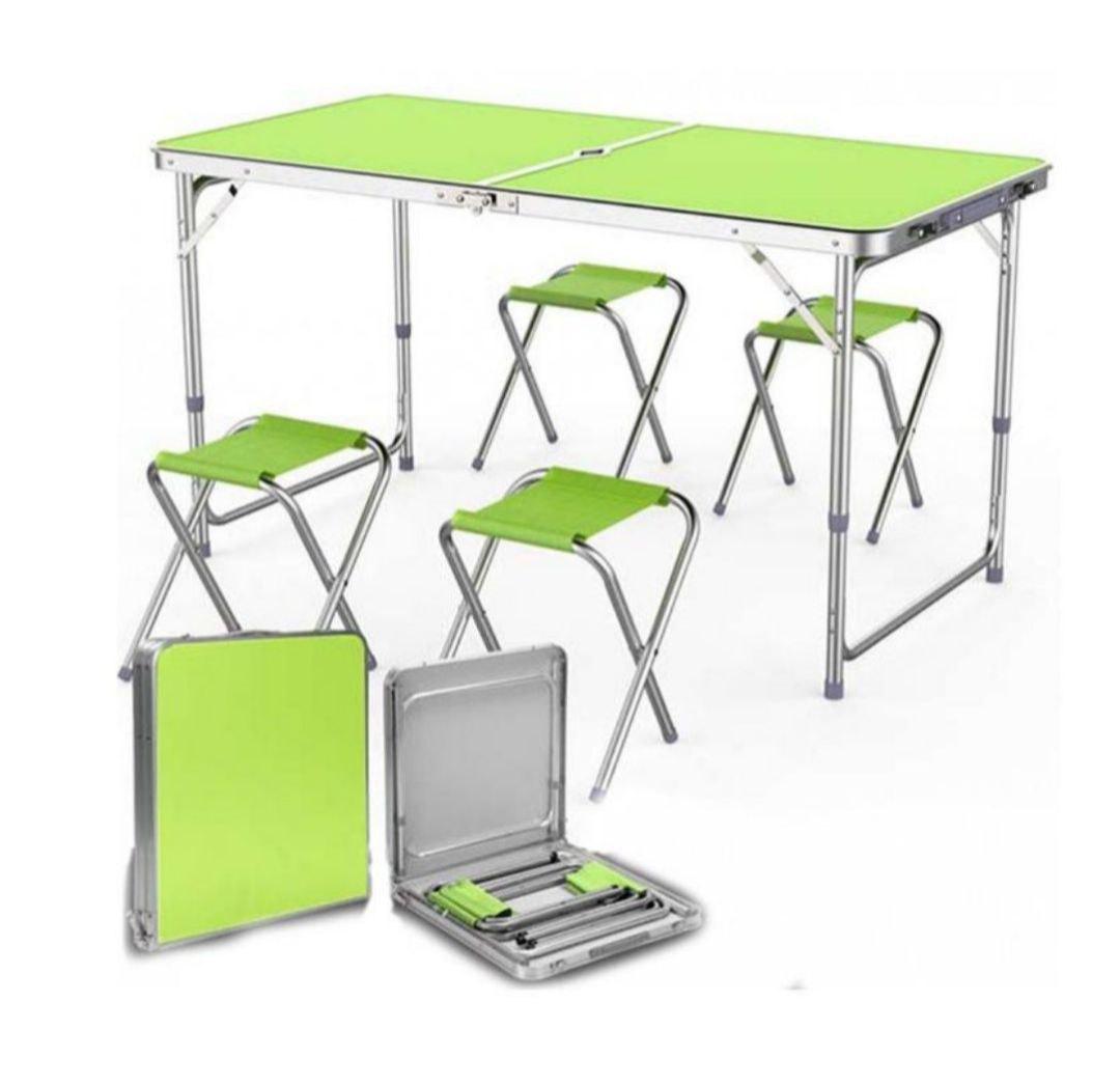 Стіл розкладний для пікніка та риболовлі з 4 стільцями у валізі 120х60х70 см Зелений (NK22Z) - фото 2 Стіл розкладний для пікніка та риболовлі з 4 стільцями у валізі 120х60х70 см Зелений (NK22Z) - фото 2