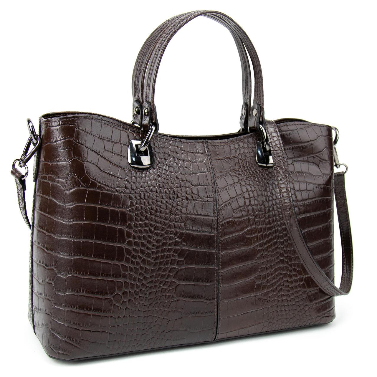 Женская сумка кожаная Firenze Italy F-IT-5454DB-CR Шоколадный (2656559583)