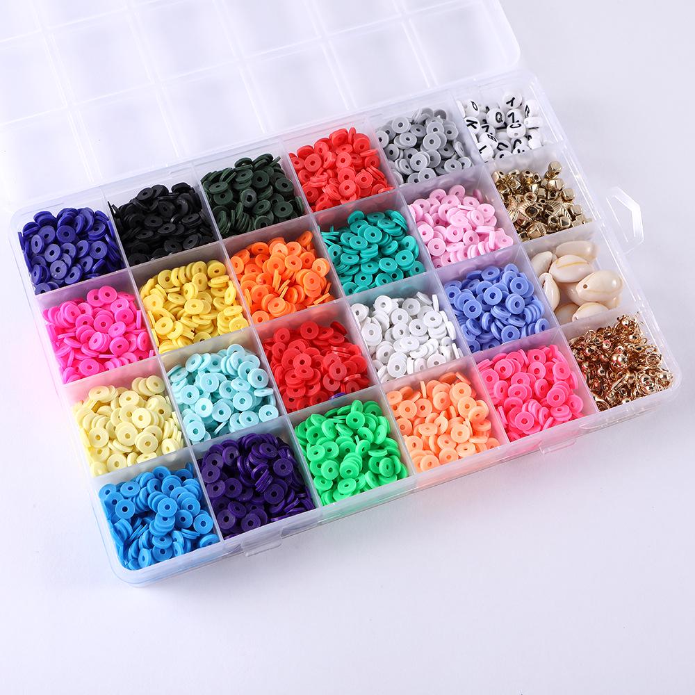 Набор плоских бусин из полимерной глины/бисер/волосы/ножницы/фурнитура Разноцветный (3782)