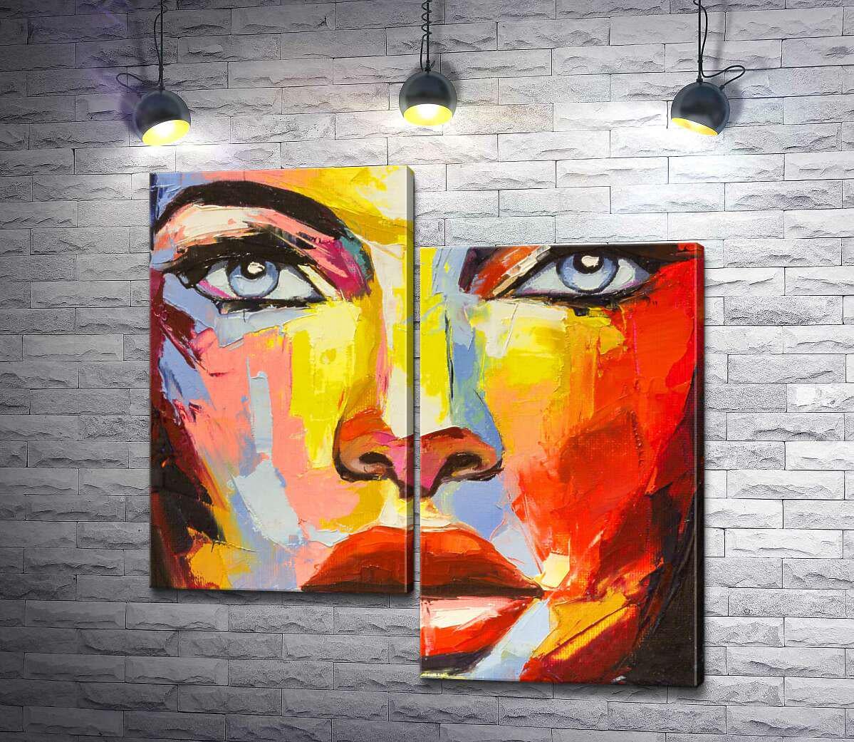 Модульная картина ArtPoster Черты лица девушки в солнечных тонах 100x100 см Модуль №5 (003396)