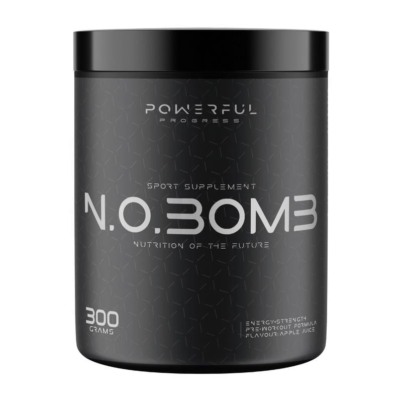 Передтренувальний комплекс з кофеїном Powerful Progress N.O.Bomb 300 г Полуничний мікс