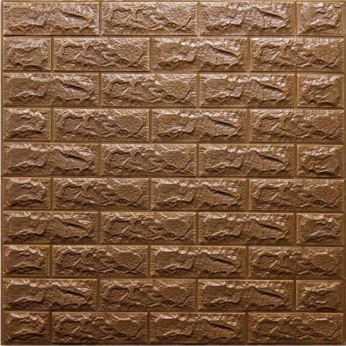 Панель самоклеюча 3D під коричневу цеглу 700x770x7 мм