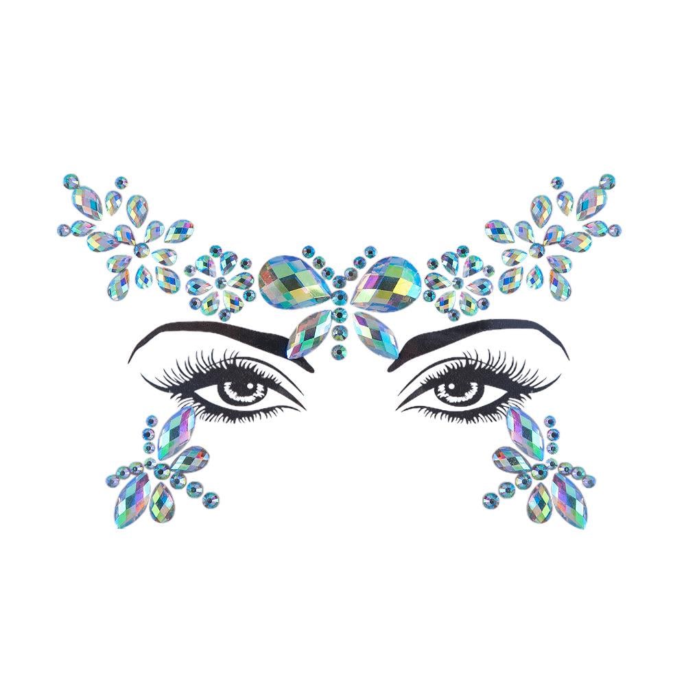 Стразы для макияжа глаз и лица с бабочками one size Перламутровый