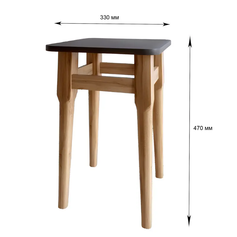 Комплект табуретов на кухню Lion Majami крайка ПВХ 2 мм 2 шт. Антрацит (Lion-041260) - фото 4