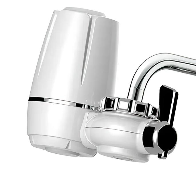 Фильтр проточный для воды JRM-010B с под крана с универсальной насадкой на кран Белый