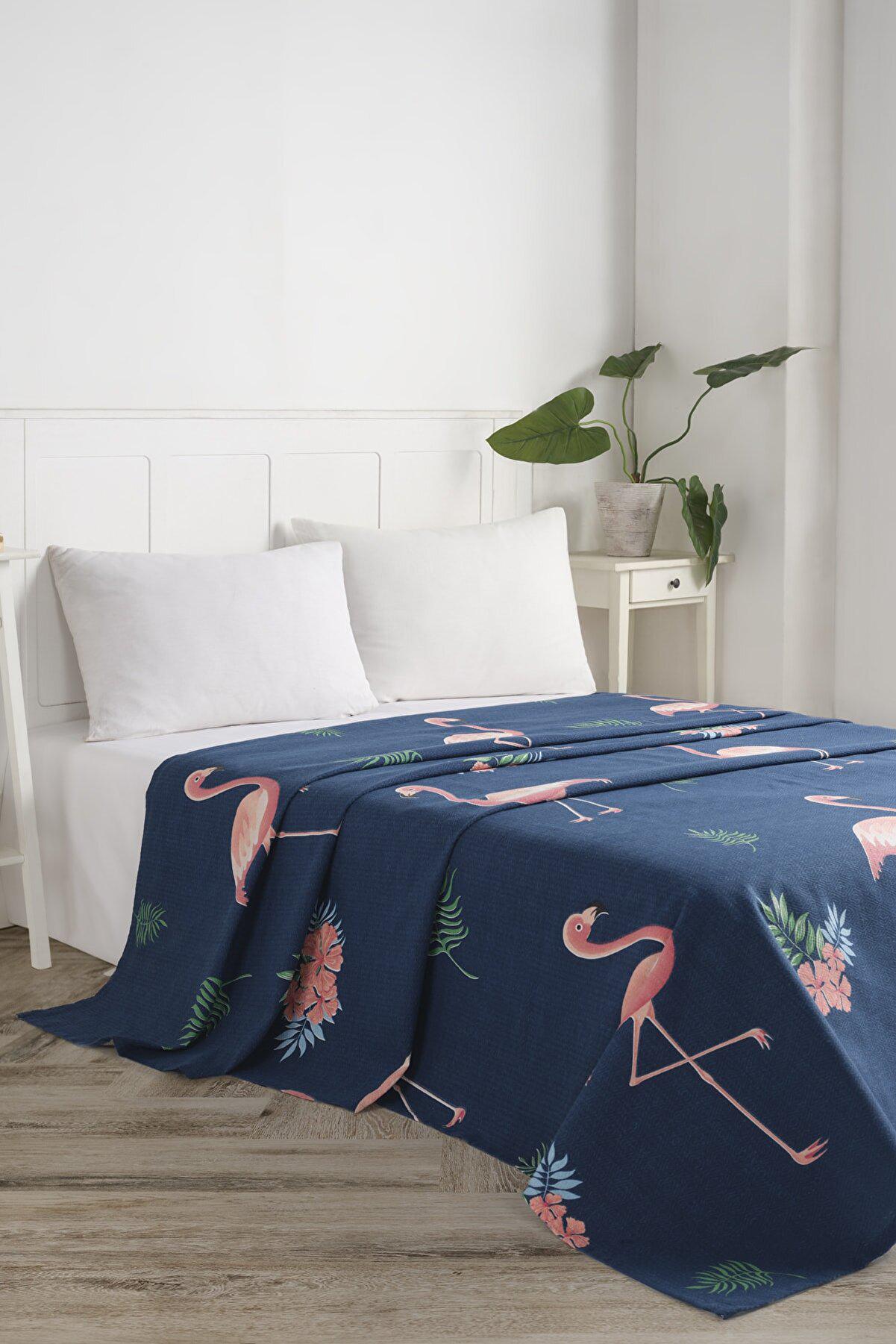 Покрывало-пике Eponj Home BigFilamin вафельное 160х235 см Синий (13684484)