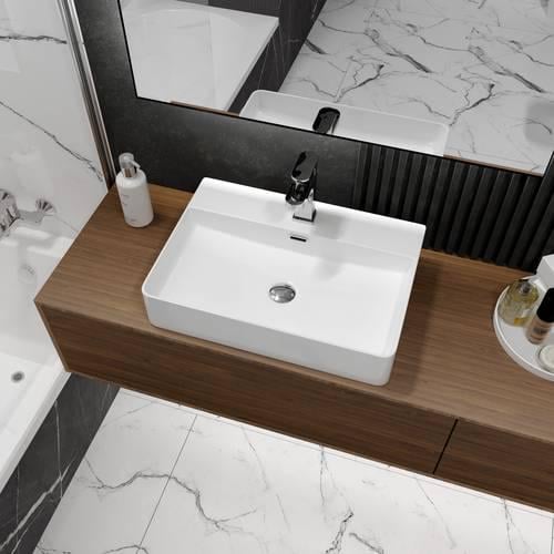 Умывальник на столешницу Koller Pool Kvadro 60х42 см Белый (KR-0600M-WB) - фото 2