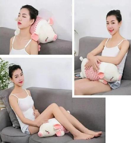 Роликовий масажна подушка Свинка Piggy WJH-11 прогрів таймер - фото 5