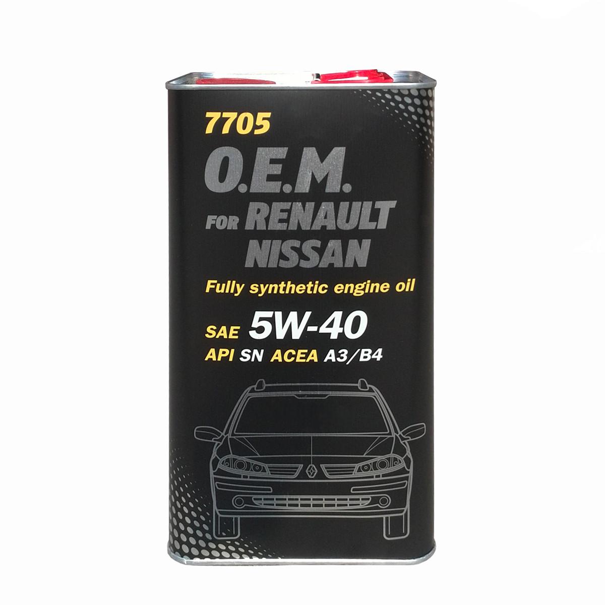 Моторное масло Mannol 7705 O.E.M. for RENAULT NISSAN 5W-40 4 л (MN7705-4)